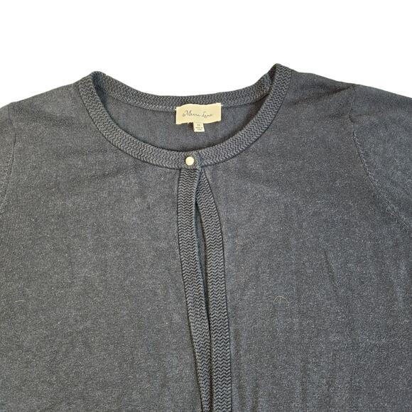 Meera Lane Navy Open Front Cardigan Elbow Sleeves 3X - Picture 2 of 10